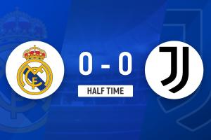 半场-皇马暂0-0尤文 穆阿尼失单刀贝林厄姆绝佳机会射门被挡