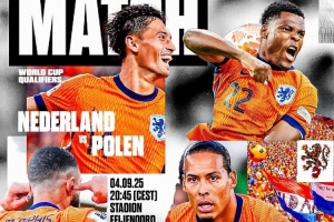 荷兰队发布世预赛海报：范迪克、赖因德斯、邓弗里斯、德佩出镜