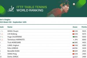 王楚钦重返世界第一！男单世界排名：林诗栋第2，雨果超张本升第3