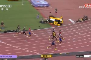 世锦赛男子200米：莱尔斯19秒52成功卫冕，追平博尔特4连冠纪录