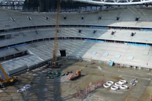 泰山未来6万人专业足球场已初具雏形